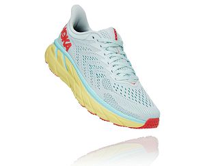 Hoka One One Clifton 7 Mens Orthopedic Shoes Morning Mist/Hot Coral | AU-6708491